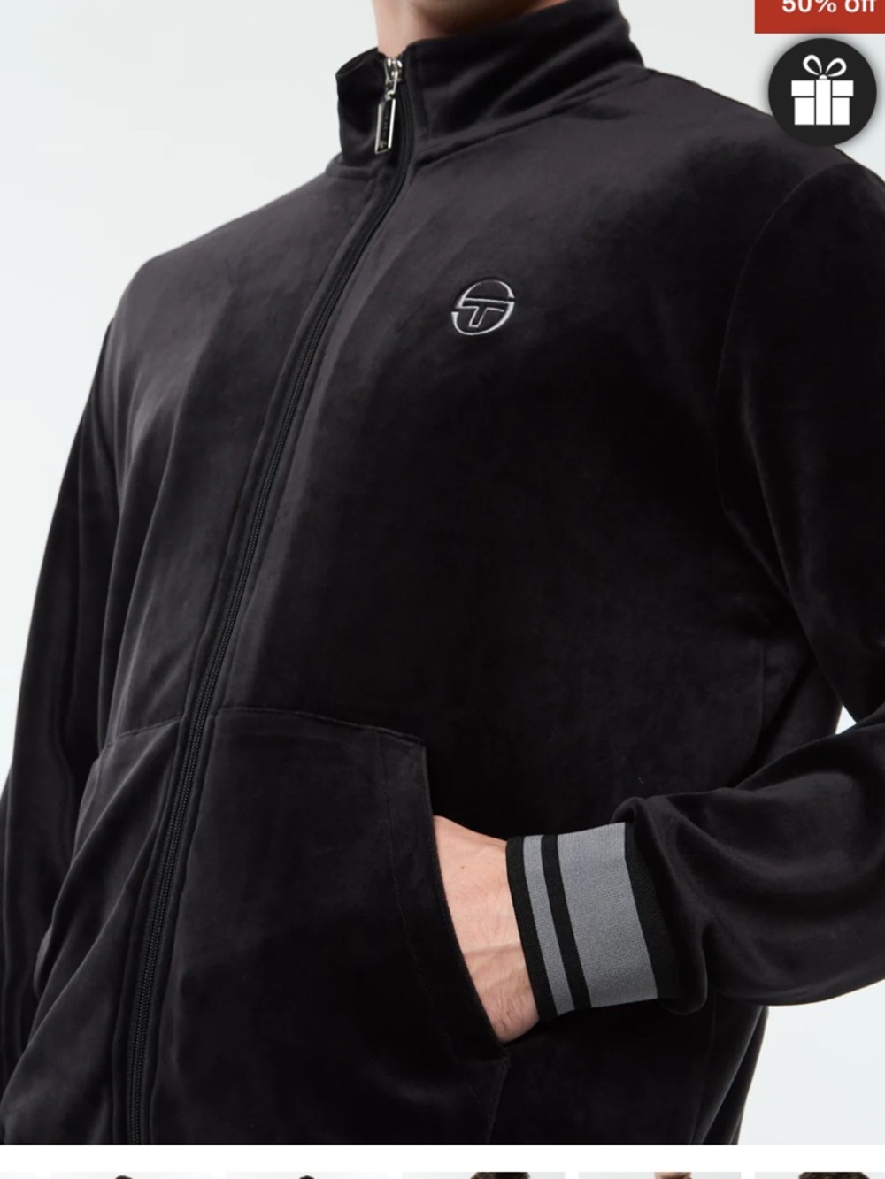 Sergio Tacchini Viaggioa Track Jacket- pants set suit Black Beauty large 31” in - Picture 2 of 11